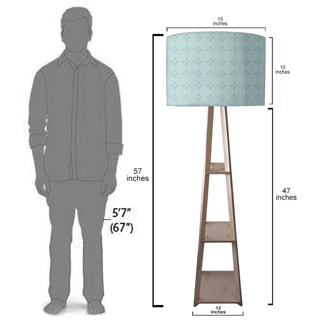 Floor Lamps For Bedroom - Grey Designer Pattern - Image 7