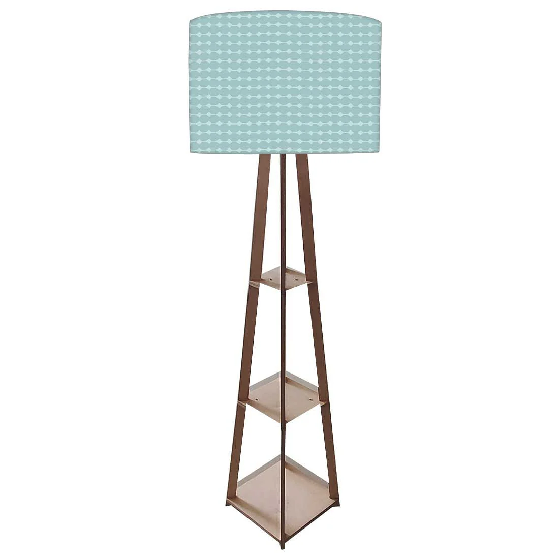 Tall Wooden Standing Lamps - Blue Lines - Image 4