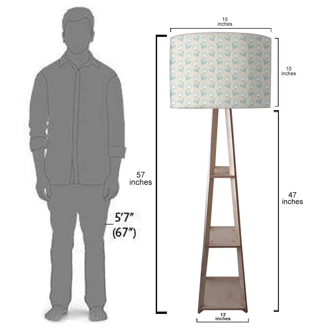 Shelf Tripod Floor Lamp - Flower Buds Yellow - Image 7