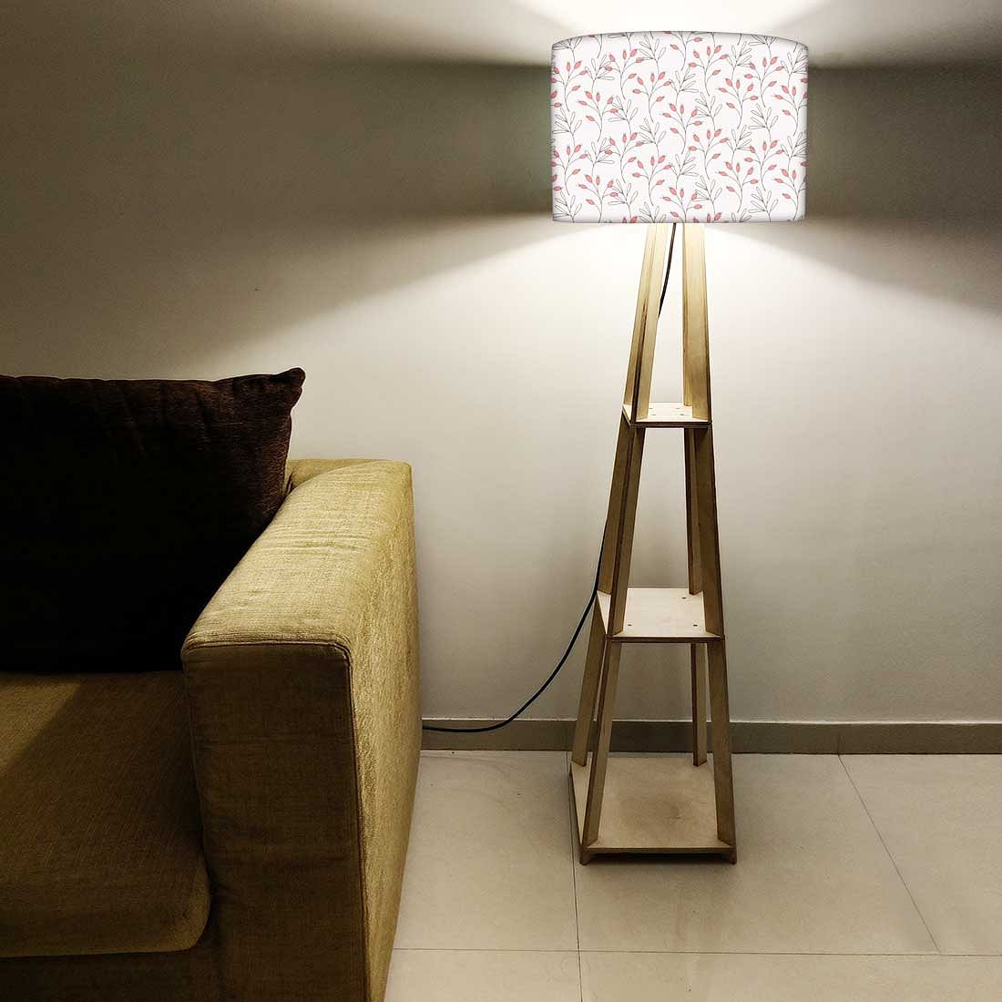 Wooden Tripod Floor Lamp - Red Flowers - Image 5
