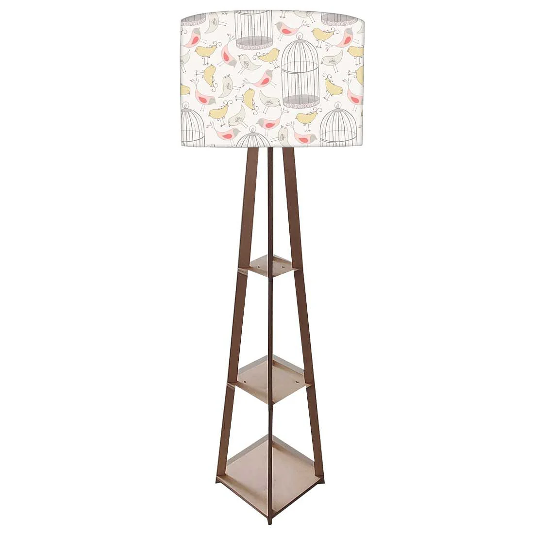 Tall Wooden Standing Lamps - Vintage Bird Cage - Image 4