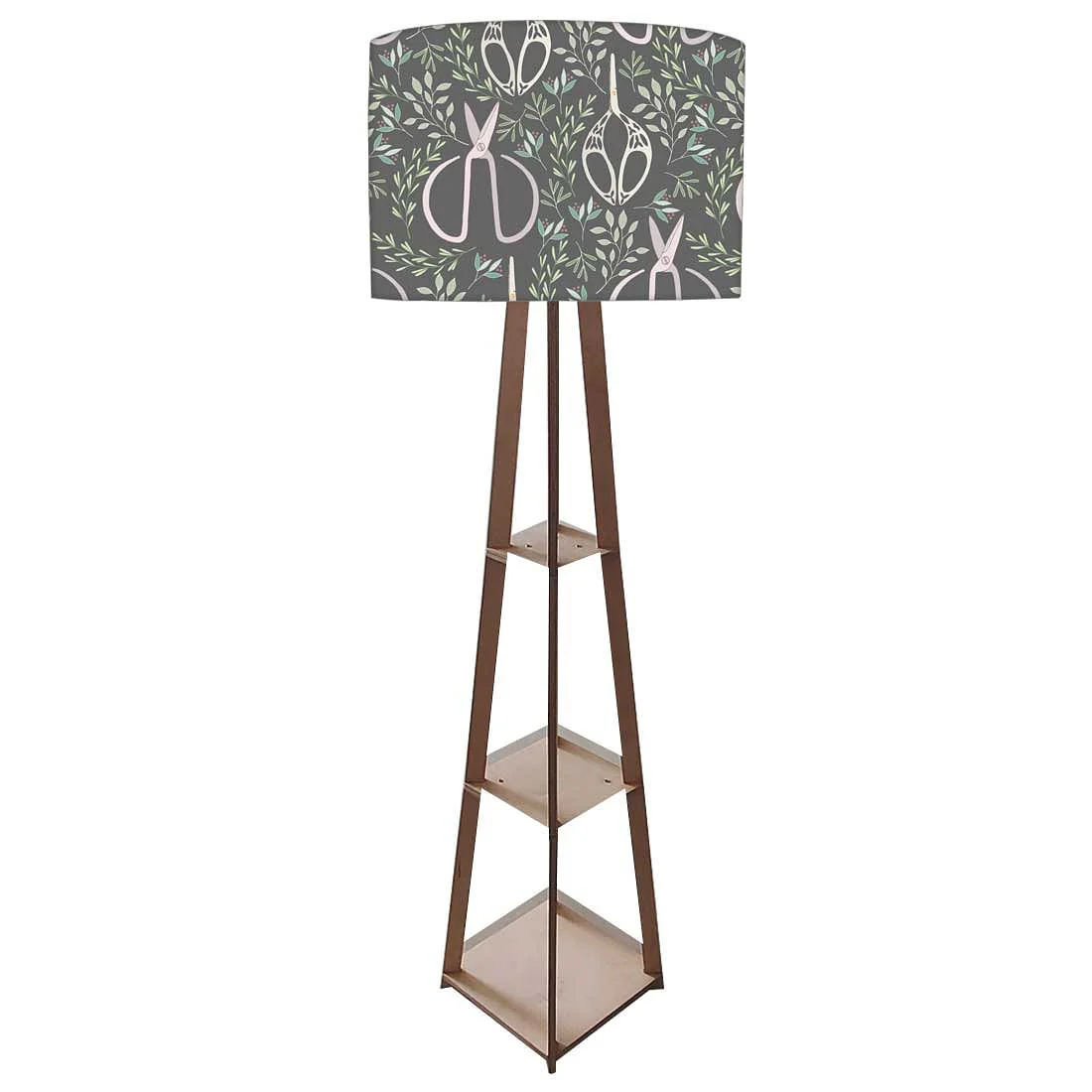 Wooden Corner Lamps with Shelves - Leaves Scissors - Image 4