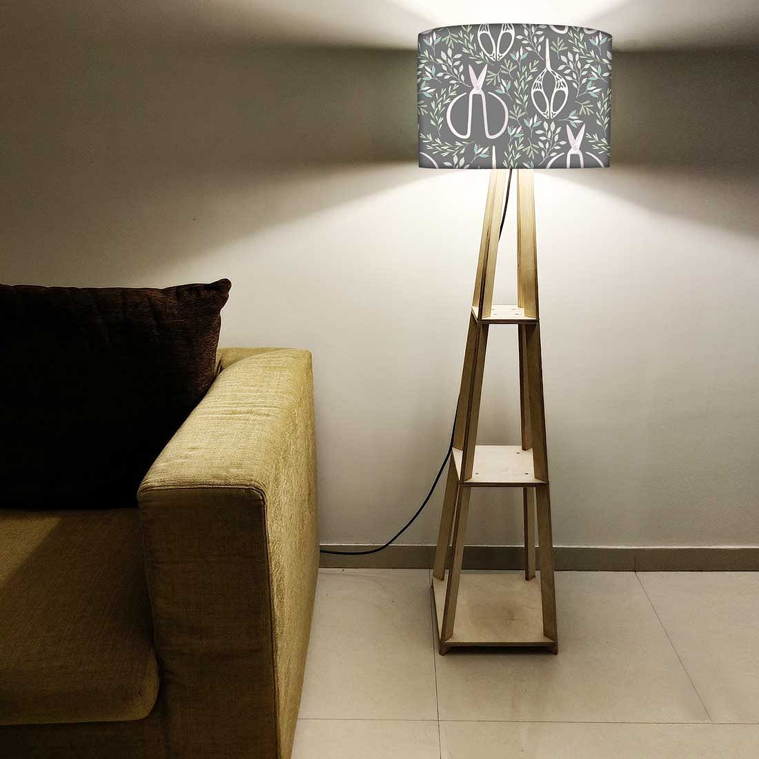 Wooden Corner Lamps with Shelves - Leaves Scissors - Image 5