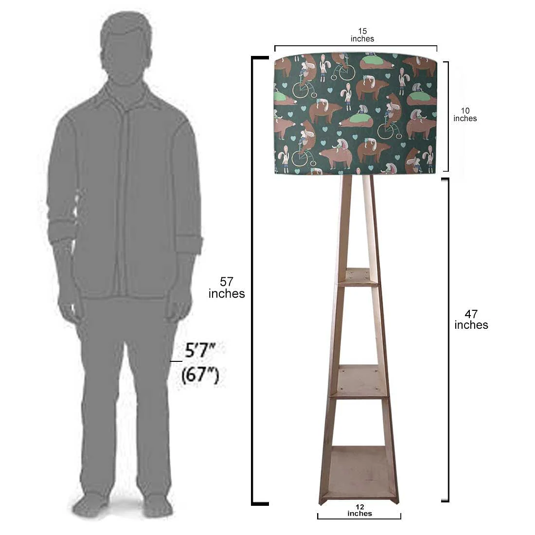 Large Wooden Floor Lamp - Bear - Image 7