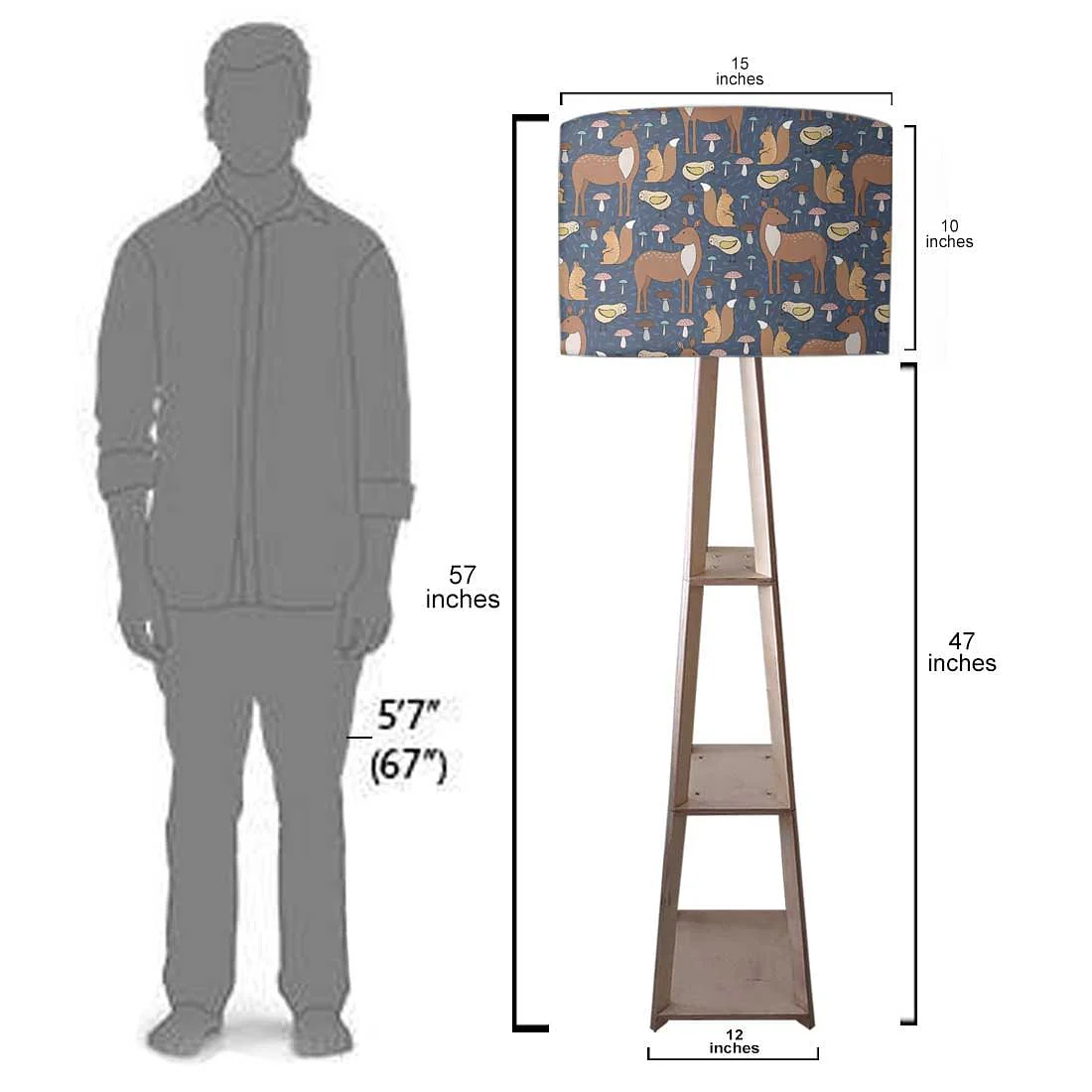 Small Wooden Floor Lamp - Cute Sqiurel - Image 7