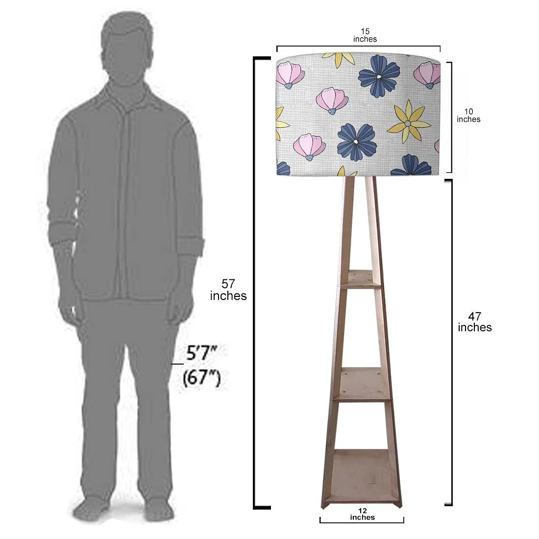 Outdoor Floor Lamp with Shelf for House - Sweet Flowers - Image 7