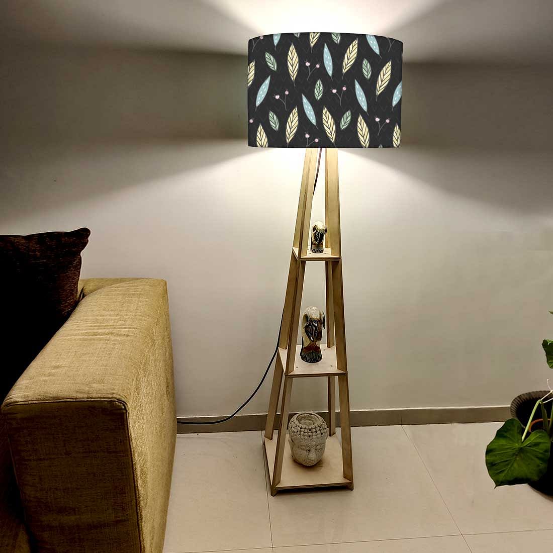 Wooden Column Floor Lamp for Bedside Light - Wheat Leaves - Image 2