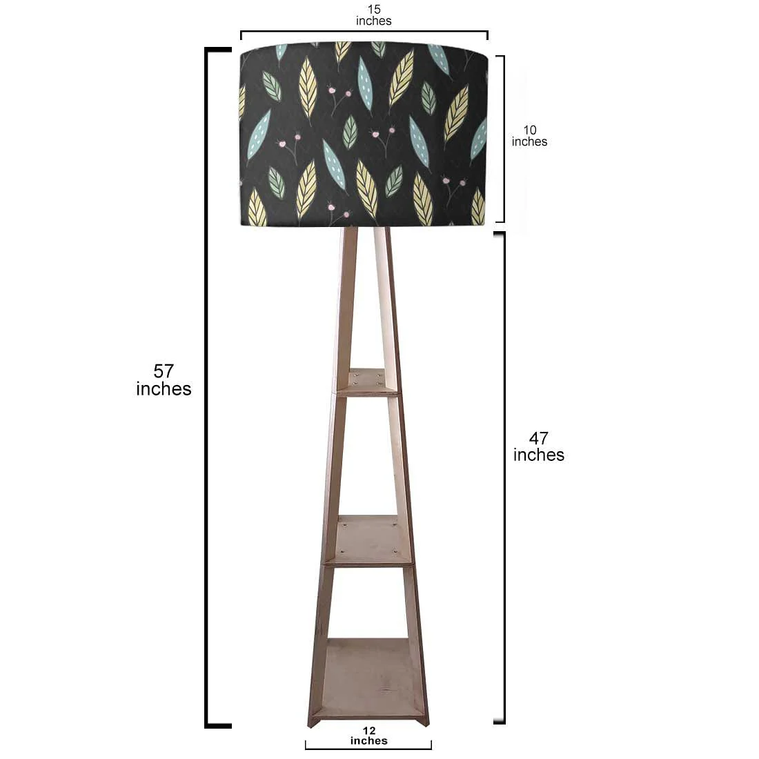 Wooden Column Floor Lamp for Bedside Light - Wheat Leaves - Image 4