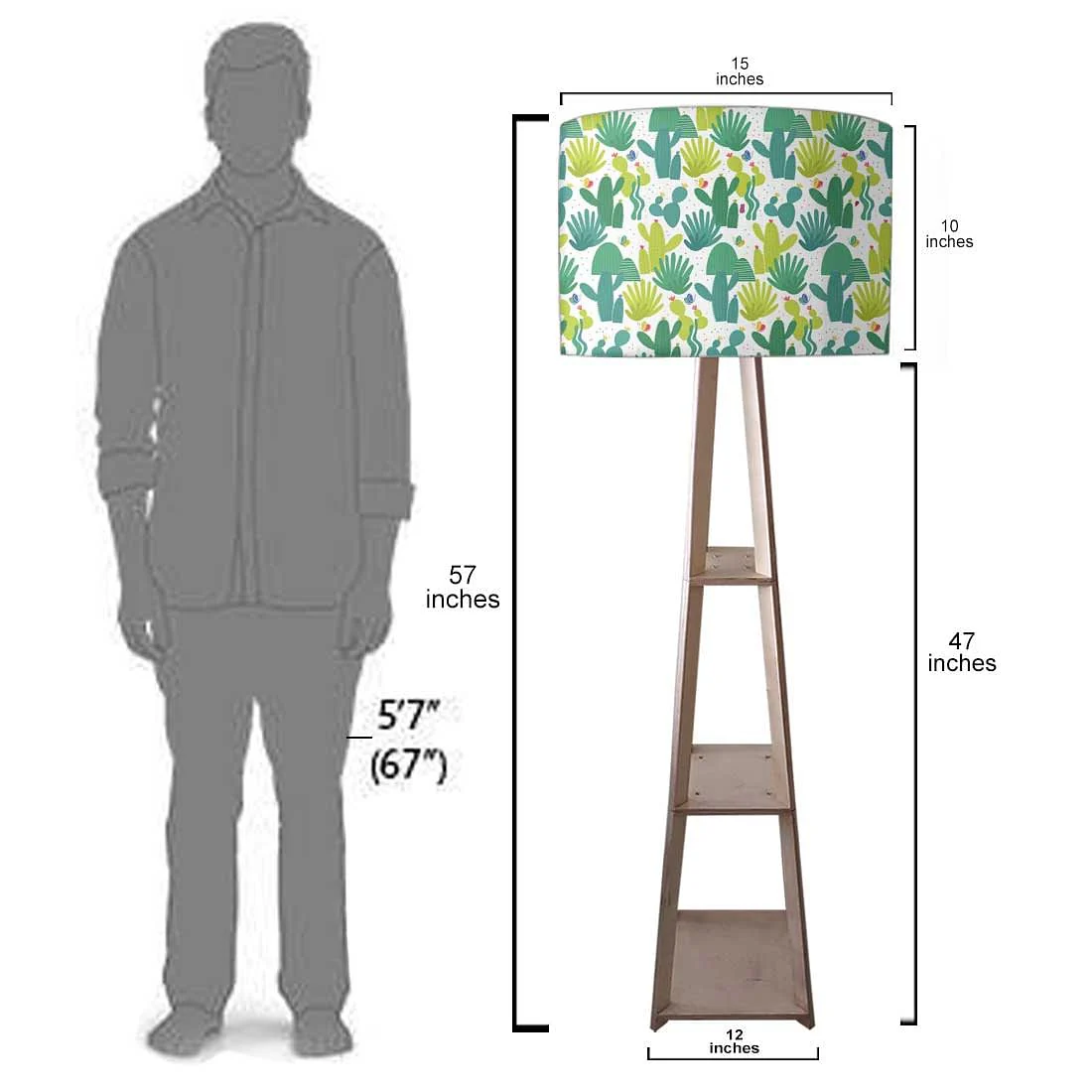Tripod Floor Lamp - Green Cactus - Image 7