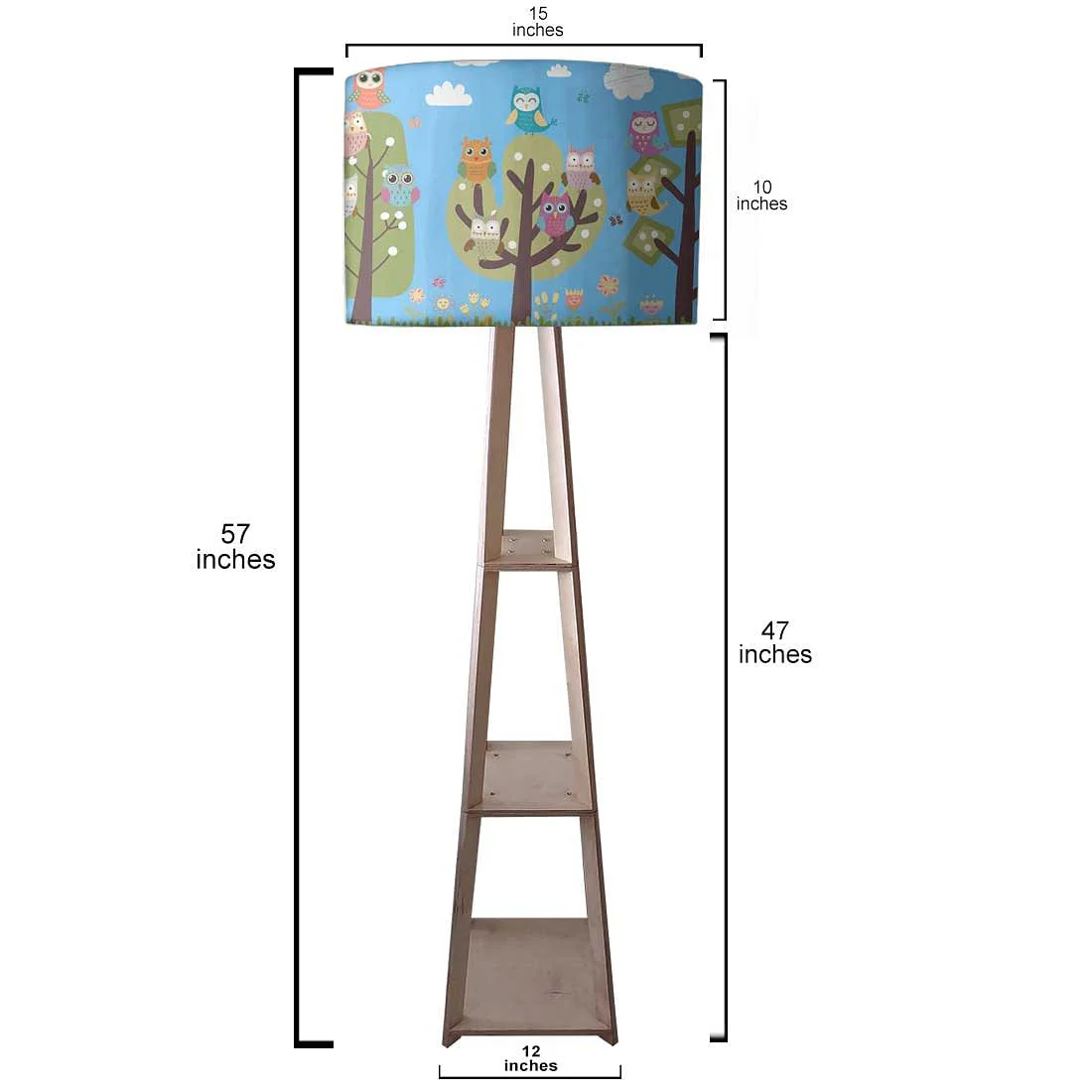 Children Standing Wooden Tripod Light Lamps- Owl and Tree - Image 3