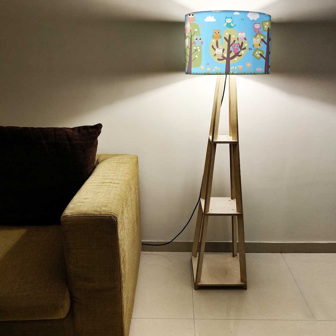 Children Standing Wooden Tripod Light Lamps- Owl and Tree - Image 5