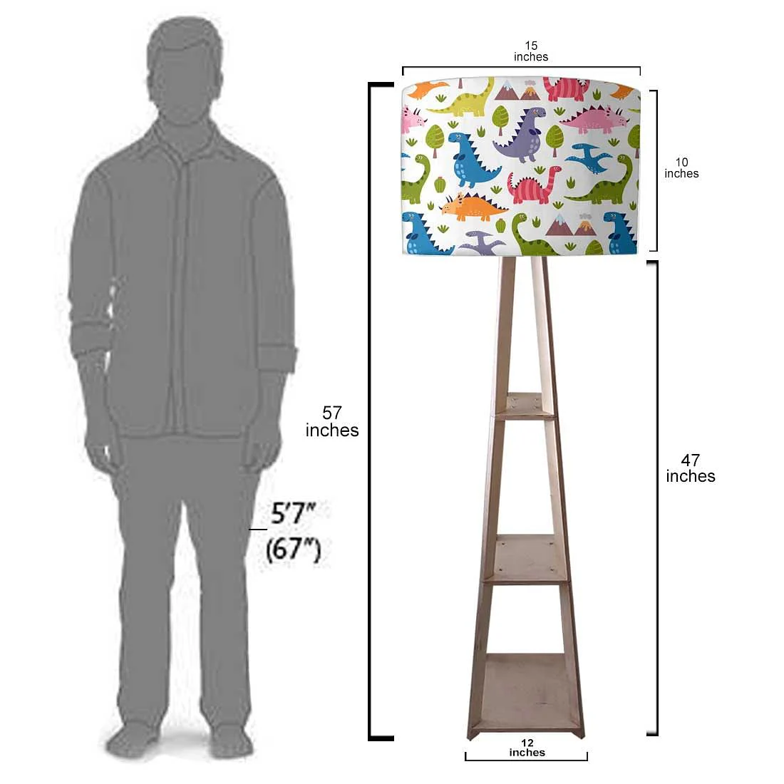 Wooden Cool Floor Lamps for Children Room - Dinasour - Image 7