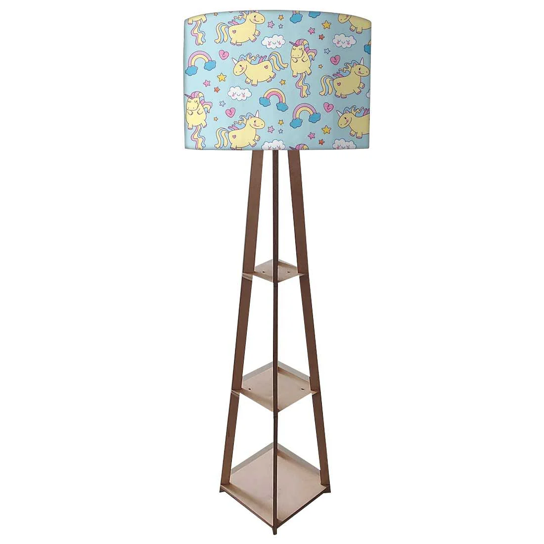 Tall Wooden Standing Lamps - Yellow Unicorn - Image 4
