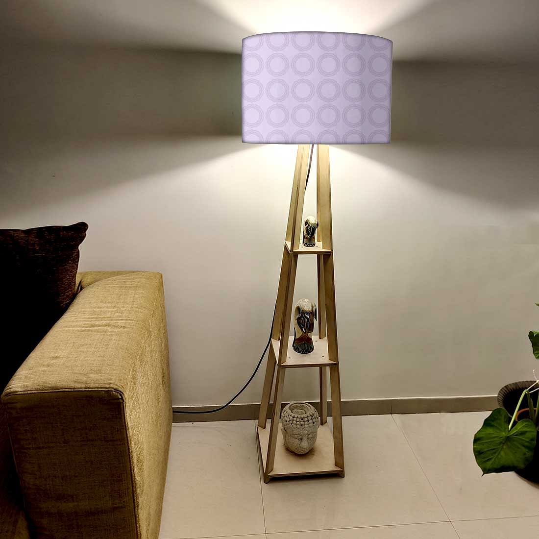Wooden Floor Lamp - Purple Pattern Circle - Image 2