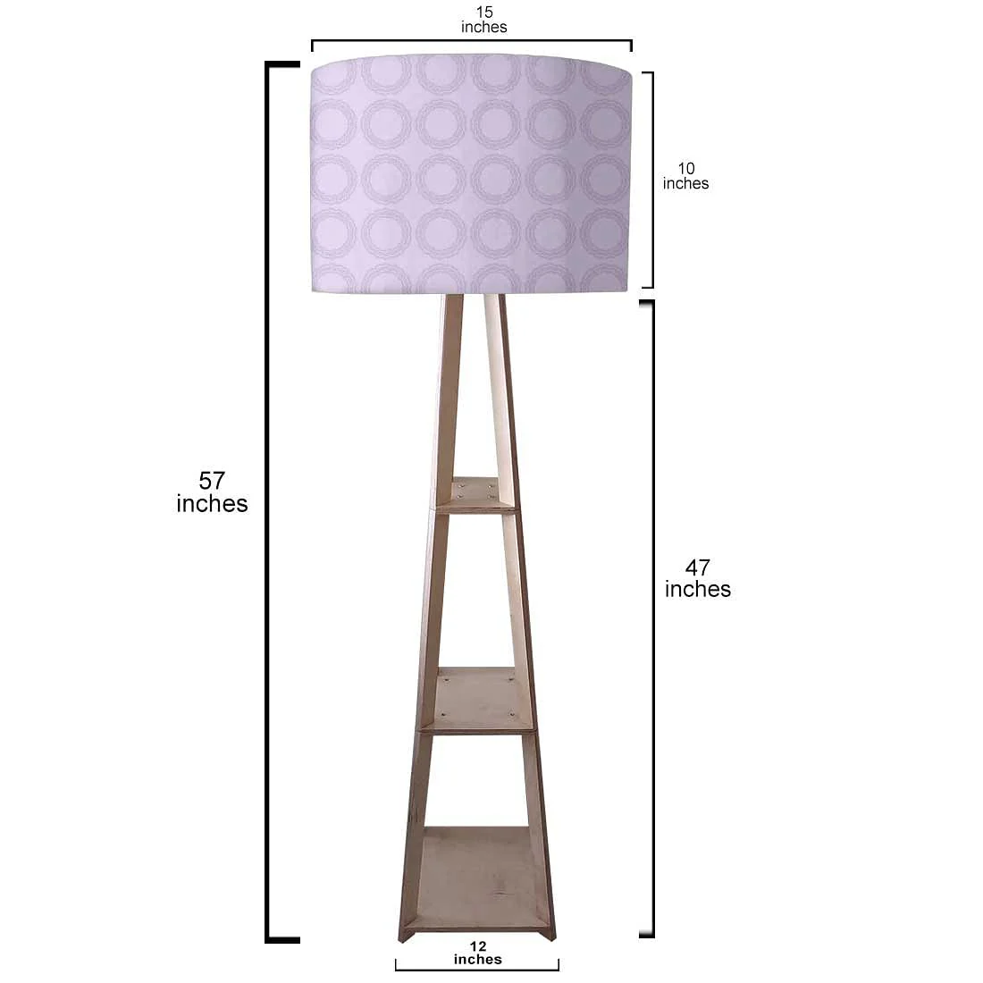 Wooden Floor Lamp - Purple Pattern Circle - Image 3