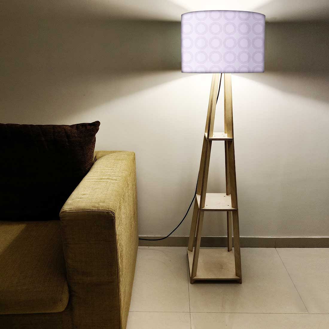 Wooden Floor Lamp - Purple Pattern Circle - Image 5