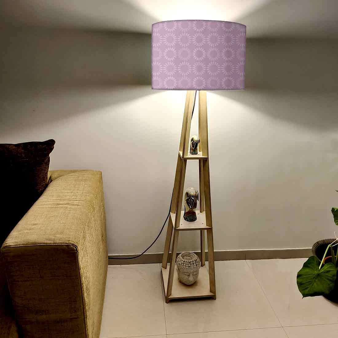 Floor Lamps For Living Room - Dark Purple Pattern Circle - Image 2