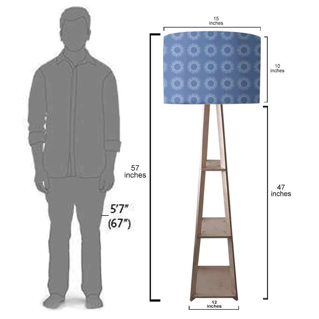 Modern Floor Lamps - Beautiful Blue Pattern - Image 7