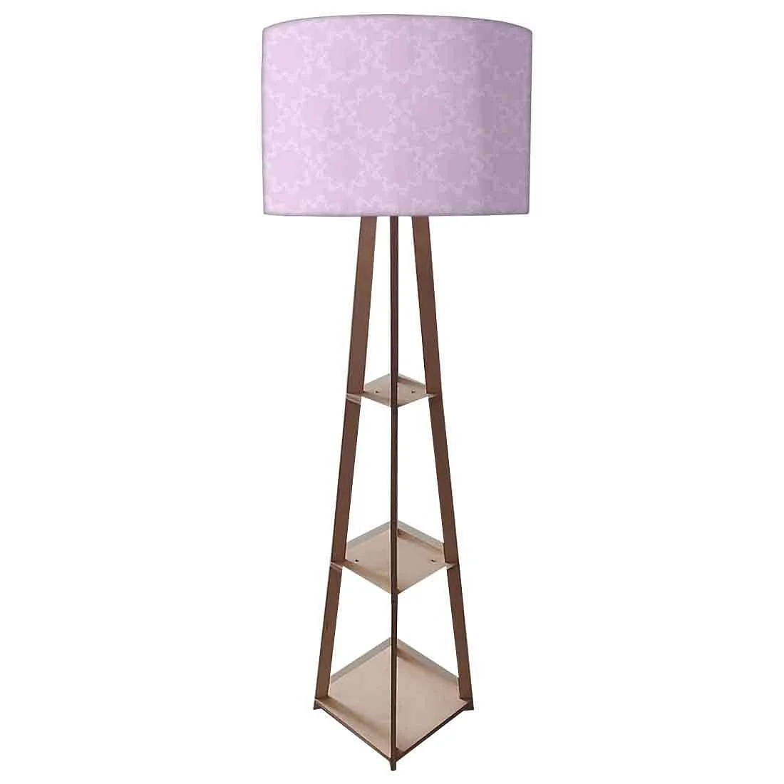 Shelf Tripod Floor Lamp - Purple Floral Design - Image 4