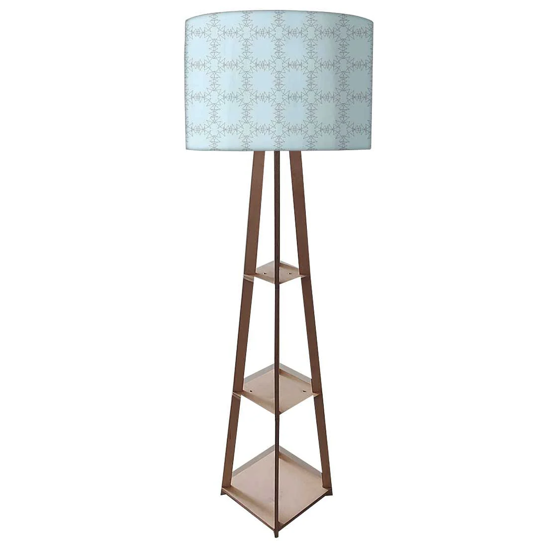 Tall Wooden Standing Lamps - Circle Design - Image 4