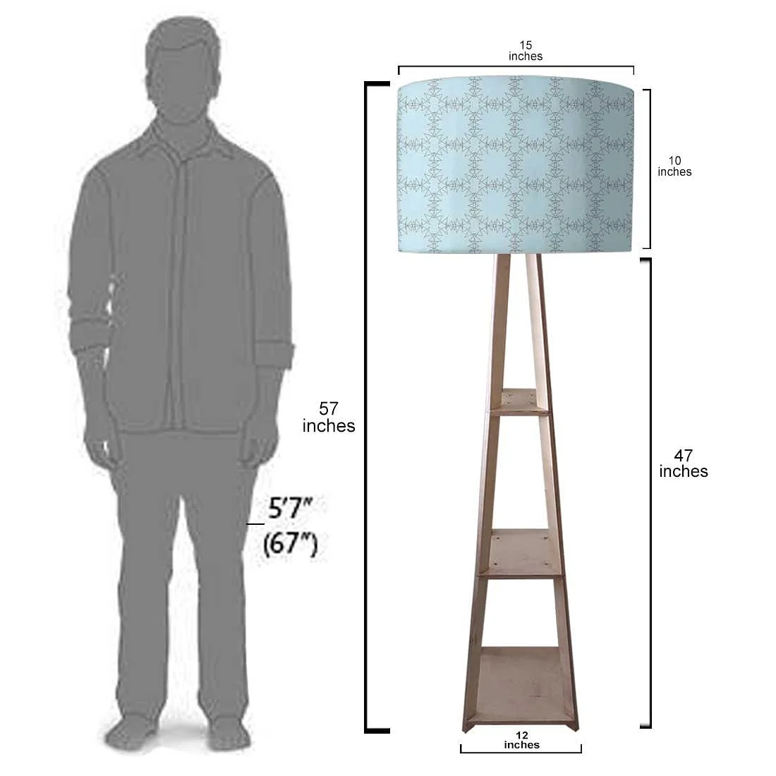 Tall Wooden Standing Lamps - Circle Design - Image 7