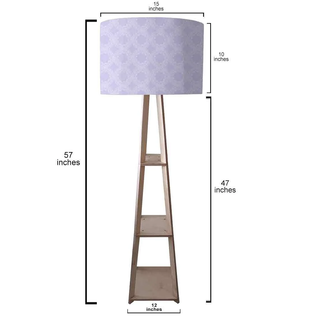 Wooden Corner Lamps with Shelves - Purple Designer Pattern - Image 3