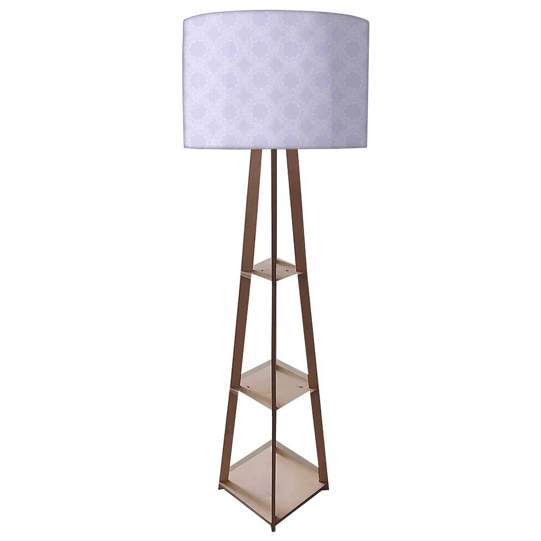 Wooden Corner Lamps with Shelves - Purple Designer Pattern - Image 4