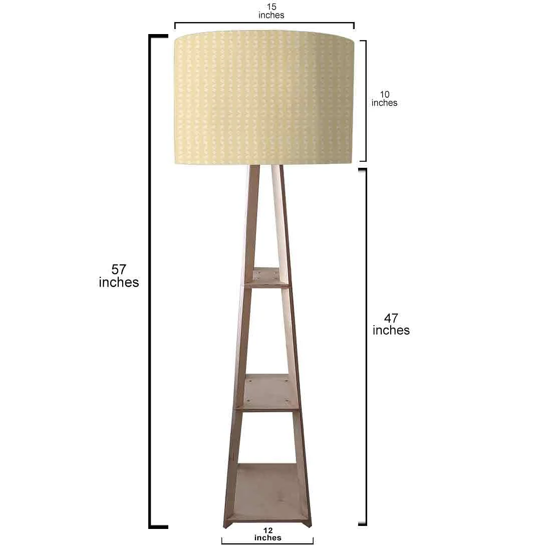 Wooden Floor Lamp - Yellow Lines - Image 3