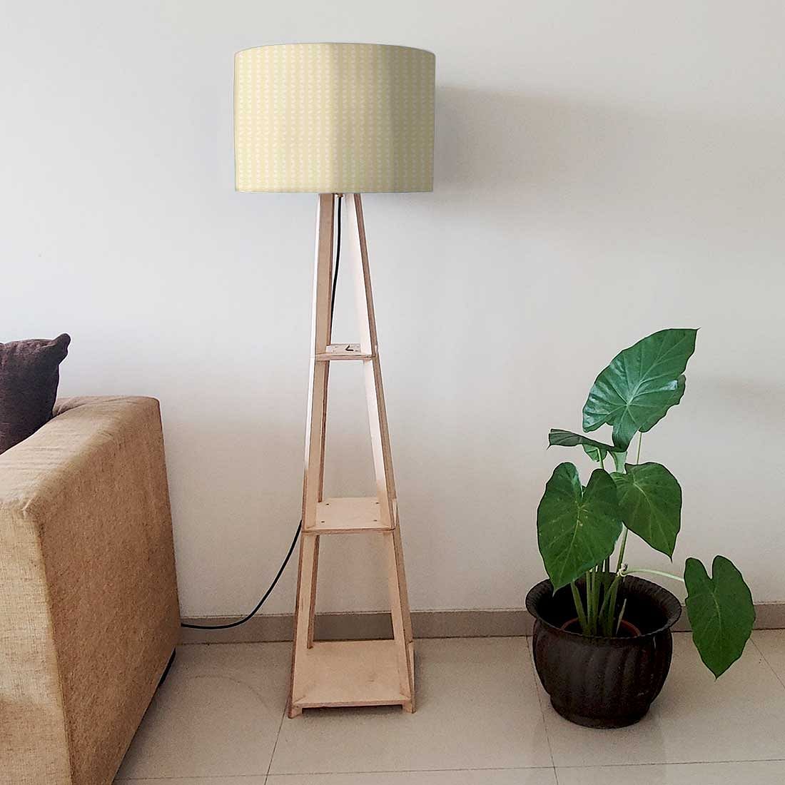 Wooden Floor Lamp - Yellow Lines - Image 6