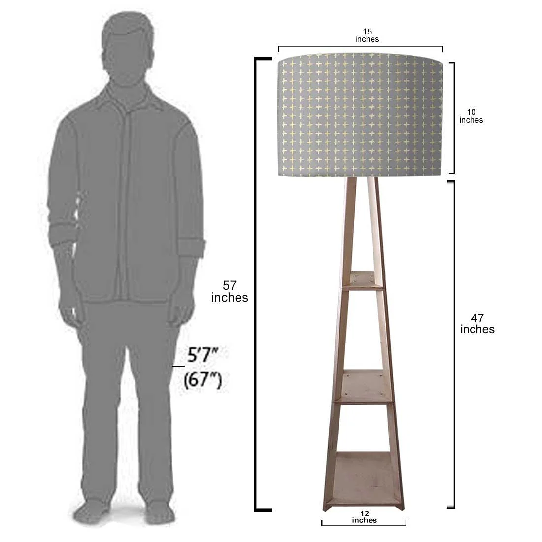 Tripod Floor Lamp - Grey Cross - Image 7