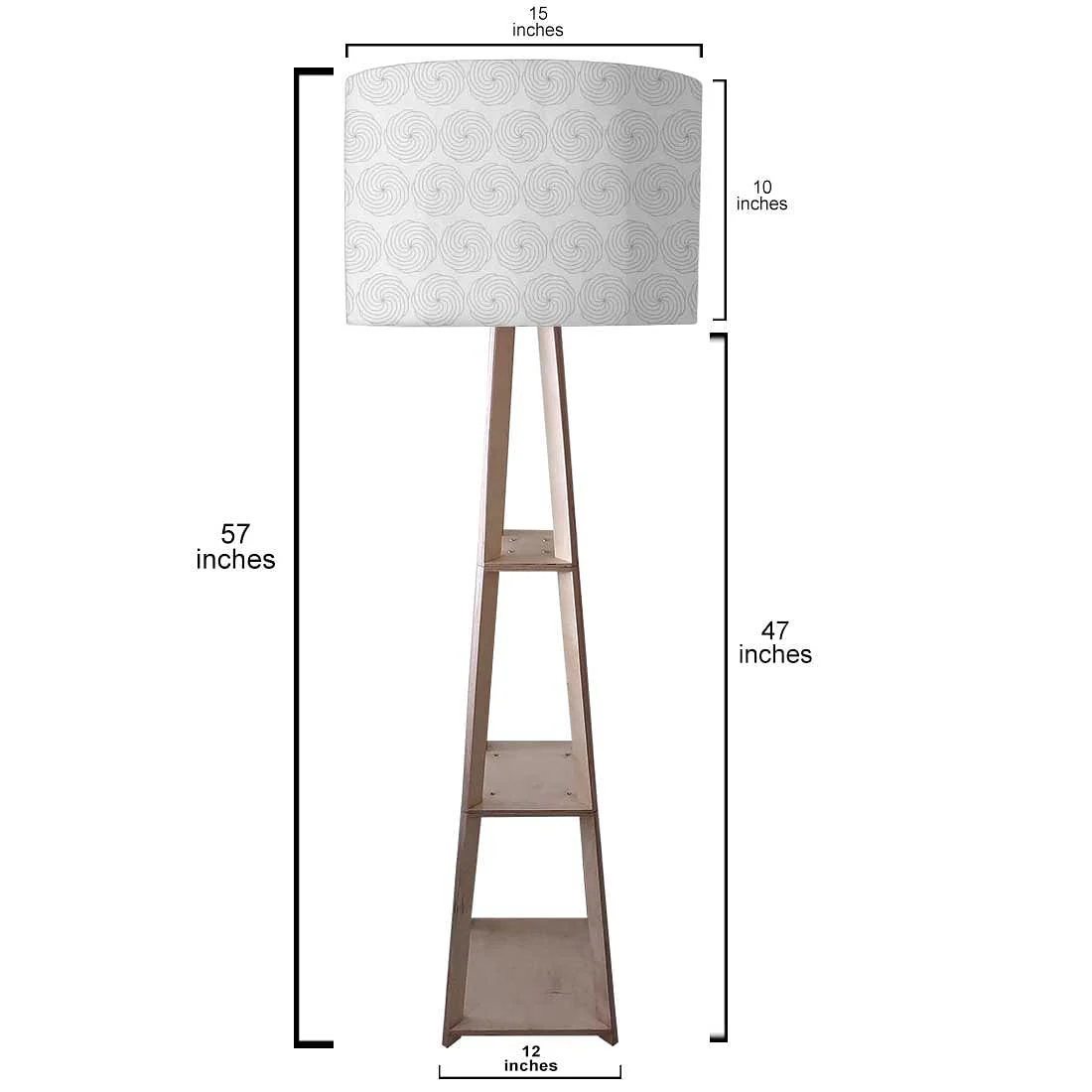 Shelf Tripod Floor Lamp - Circle Pattern - Image 3