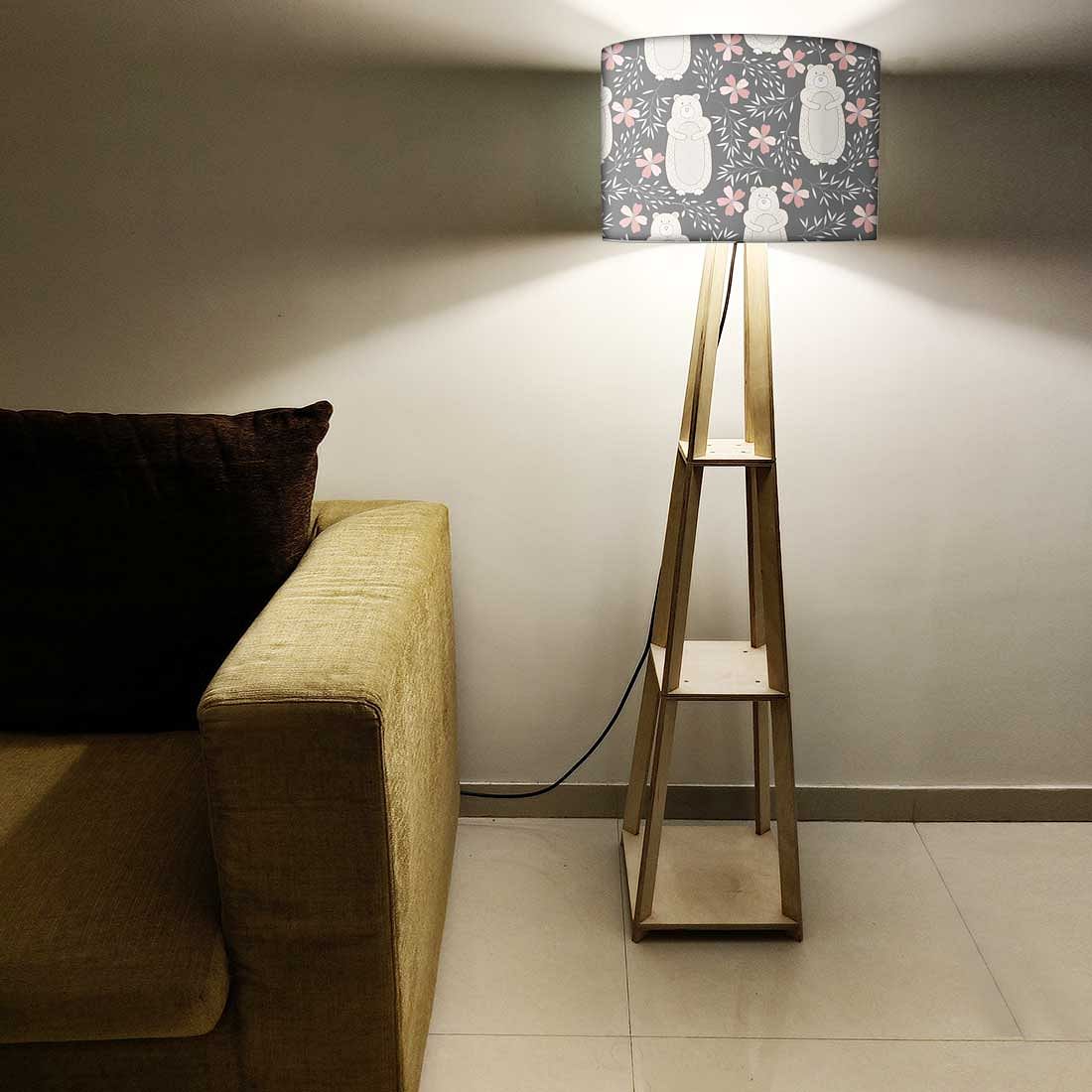 Standing Wooden Tripod Light - Bear and Flower - Image 5