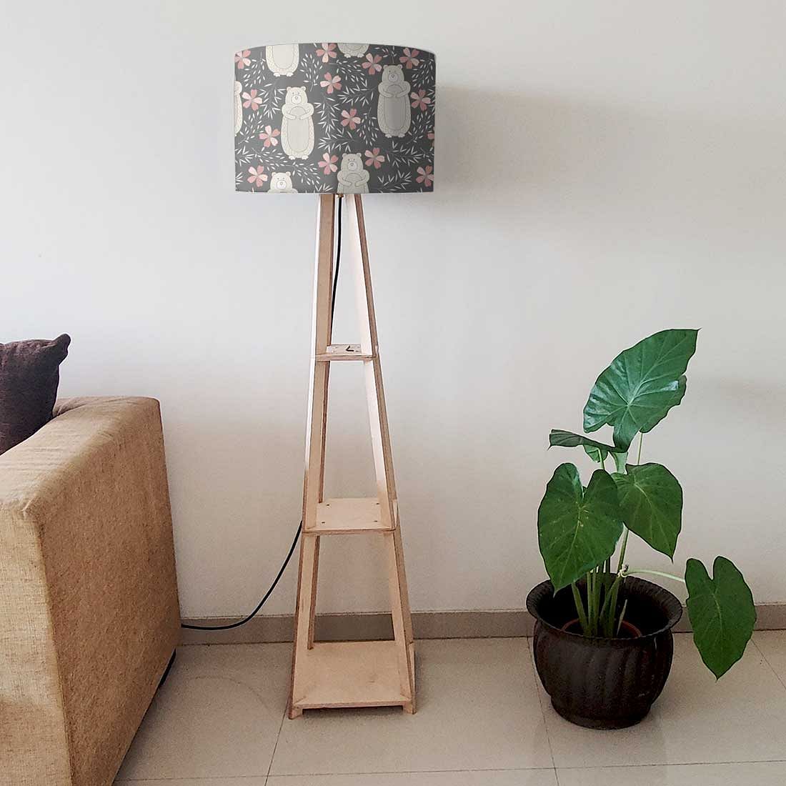 Standing Wooden Tripod Light - Bear and Flower - Image 6