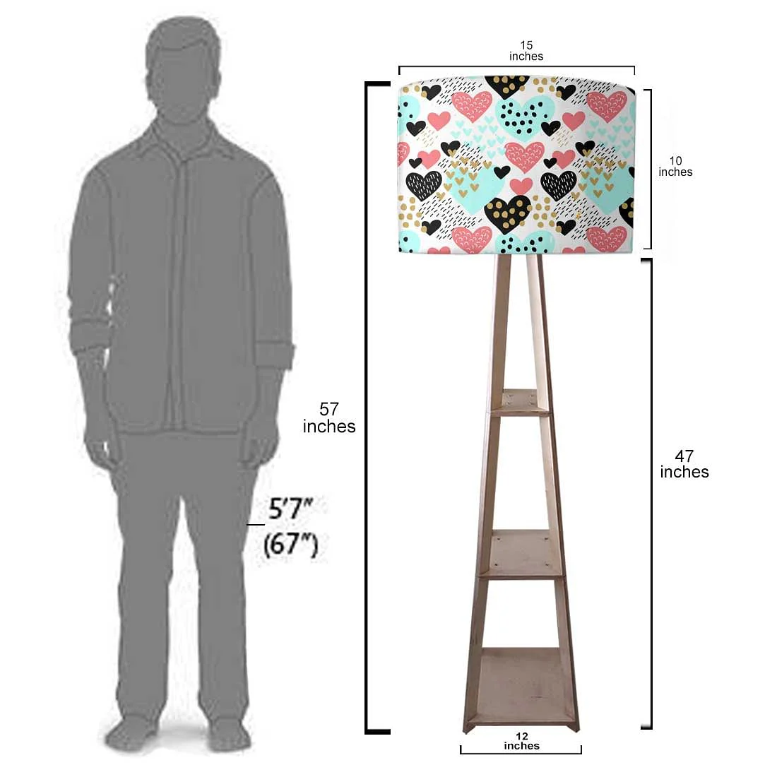 Tall Wooden Standing Lamps - Sweet Fishes - Image 7