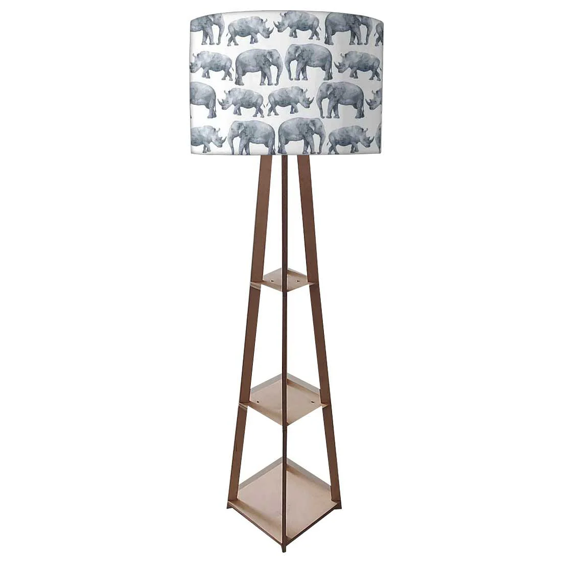 Wooden Shelf Tall Lamps for Living Room - Elephants - Image 6