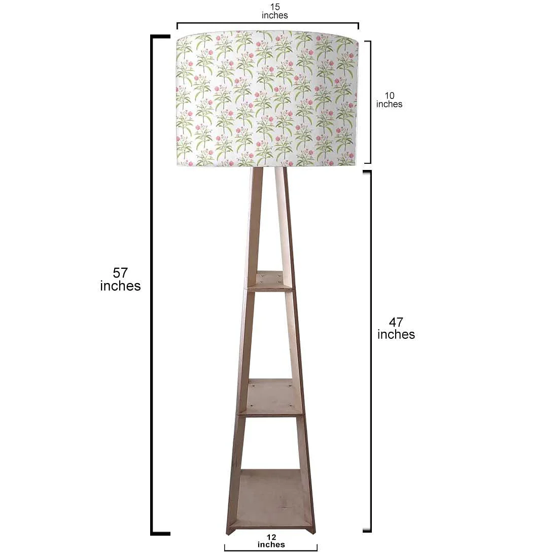Standing Tripod Lamp - Flowers Pattern - Image 3