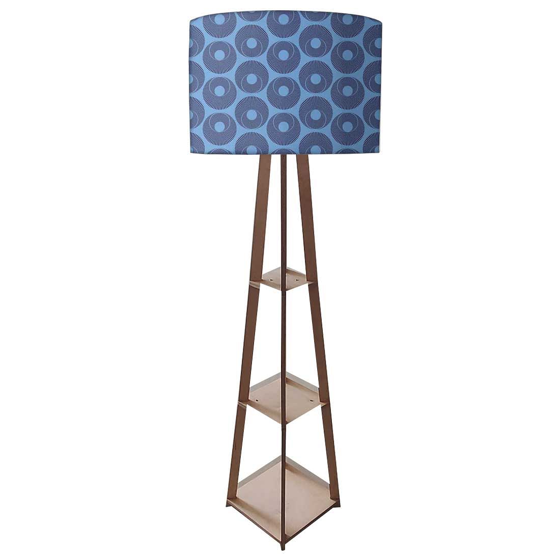 Modern Floor Lamps - Blue Retro Pattern - Image 4