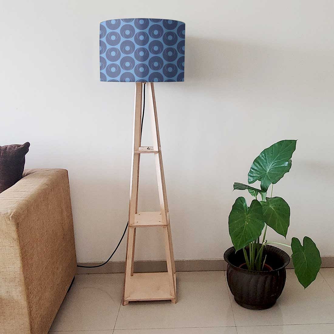 Modern Floor Lamps - Blue Retro Pattern - Image 6