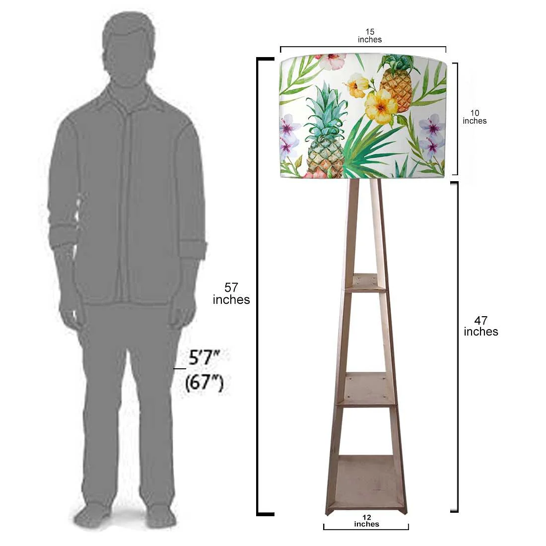 Large Wooden Floor Lamp - Retro Art - Image 7