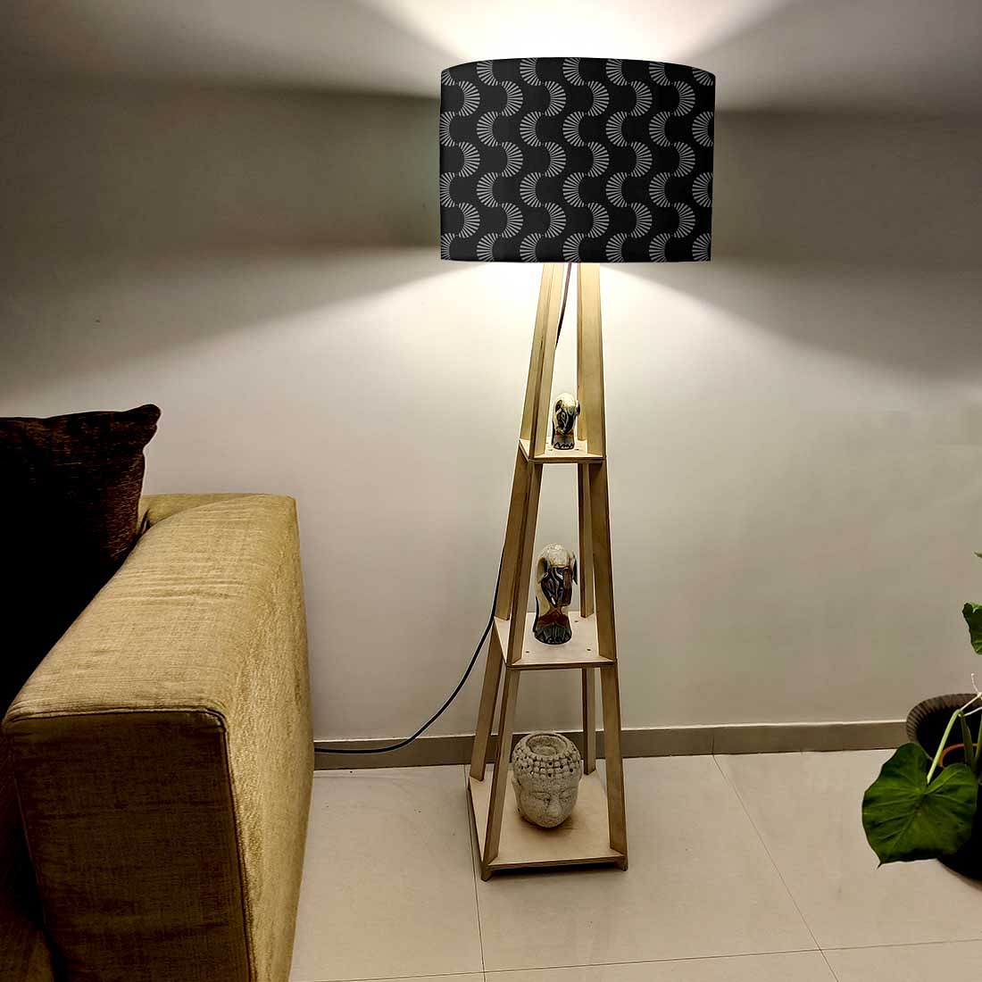 Floor Lamps for Living Room - Black and White Retro Pattern - Image 2