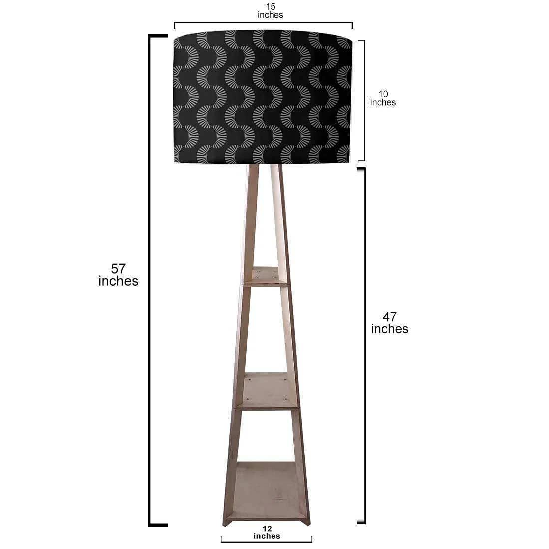 Floor Lamps for Living Room - Black and White Retro Pattern - Image 3
