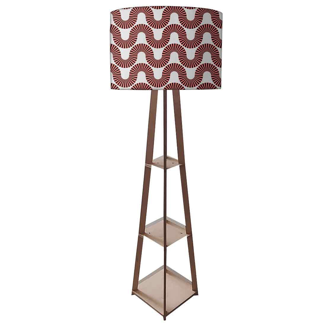 Wooden Floor Lamp - Peach Color Retro Art - Image 4