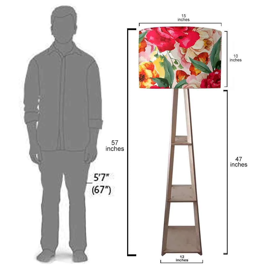 Wooden Floor Lamp - Peach Color Retro Art - Image 7