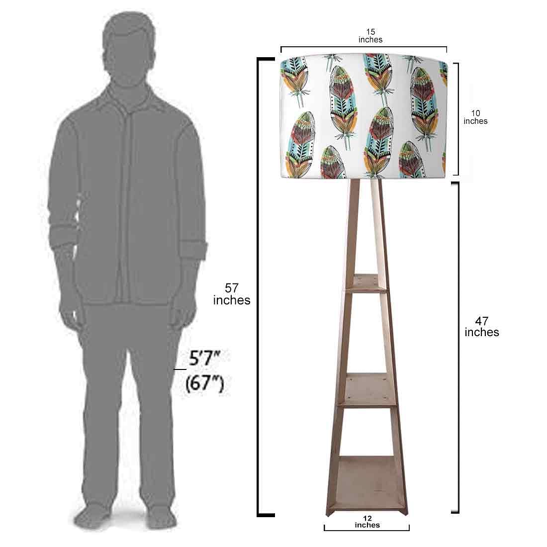 Floor Lamp with Shelves - Black Retro Design - Image 7