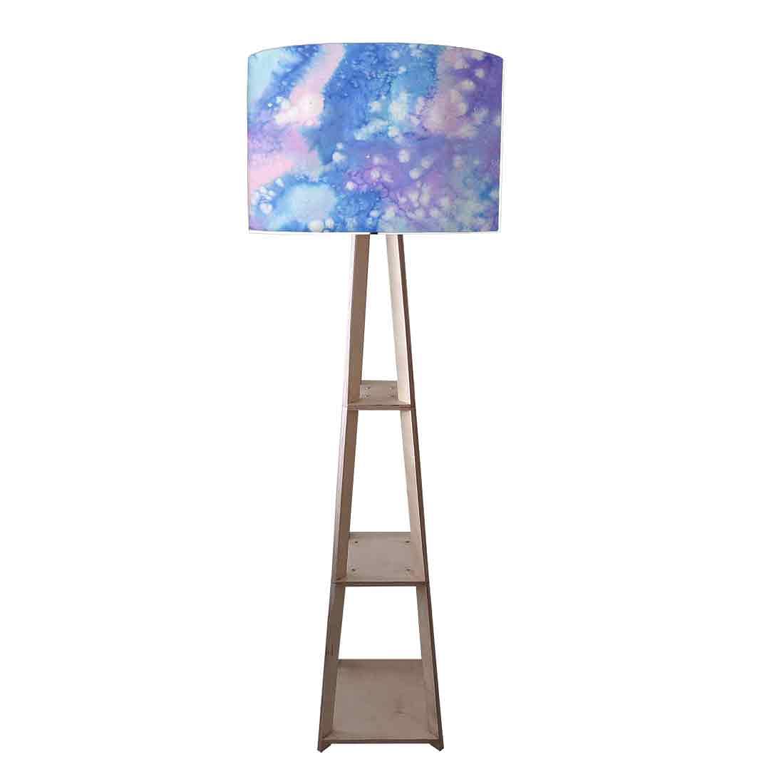 Tripod Floor Lamp - Arctic Space Sky Blue Watercolor