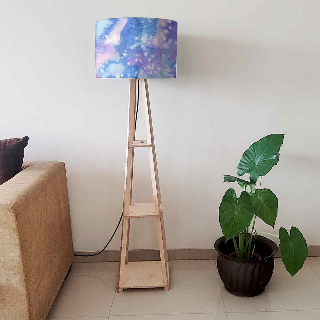 Tripod Floor Lamp - Arctic Space Sky Blue Watercolor - Image 6