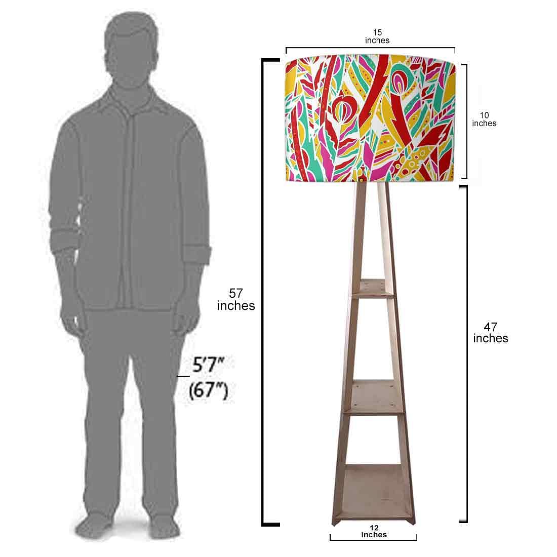 Tripod Floor Lamp - Arctic Space Sky Blue Watercolor - Image 7