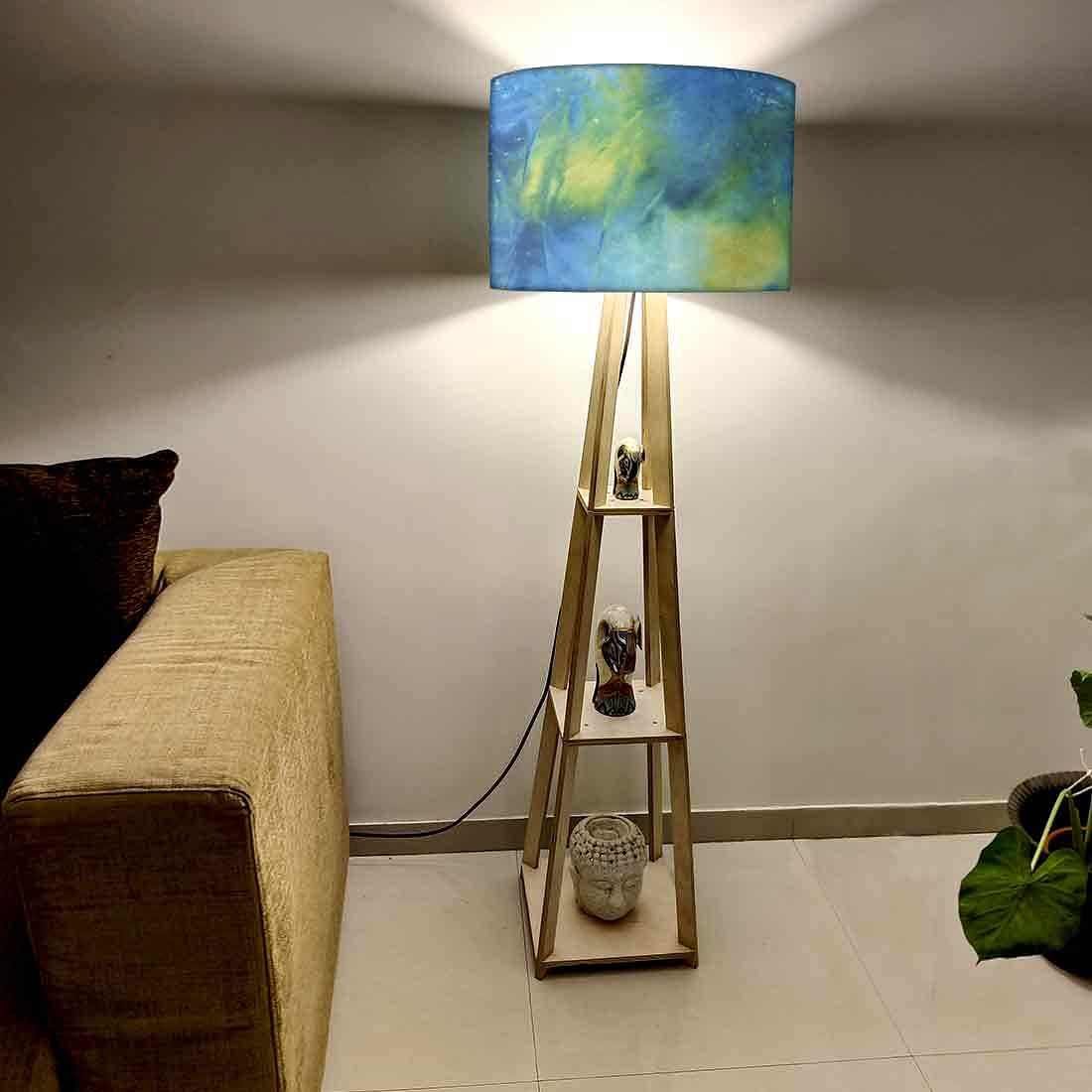 Standing Lamps For Living Room - Arctic Space Blue Watercolor - Image 2