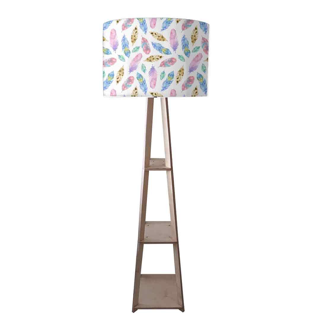 Wooden Shelf Tripod Floor Lamp for Bedroom - Image 3