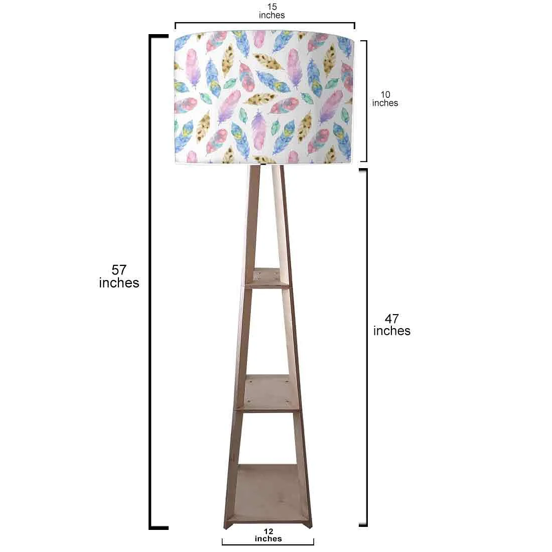 Wooden Shelf Tripod Floor Lamp for Bedroom - Image 4